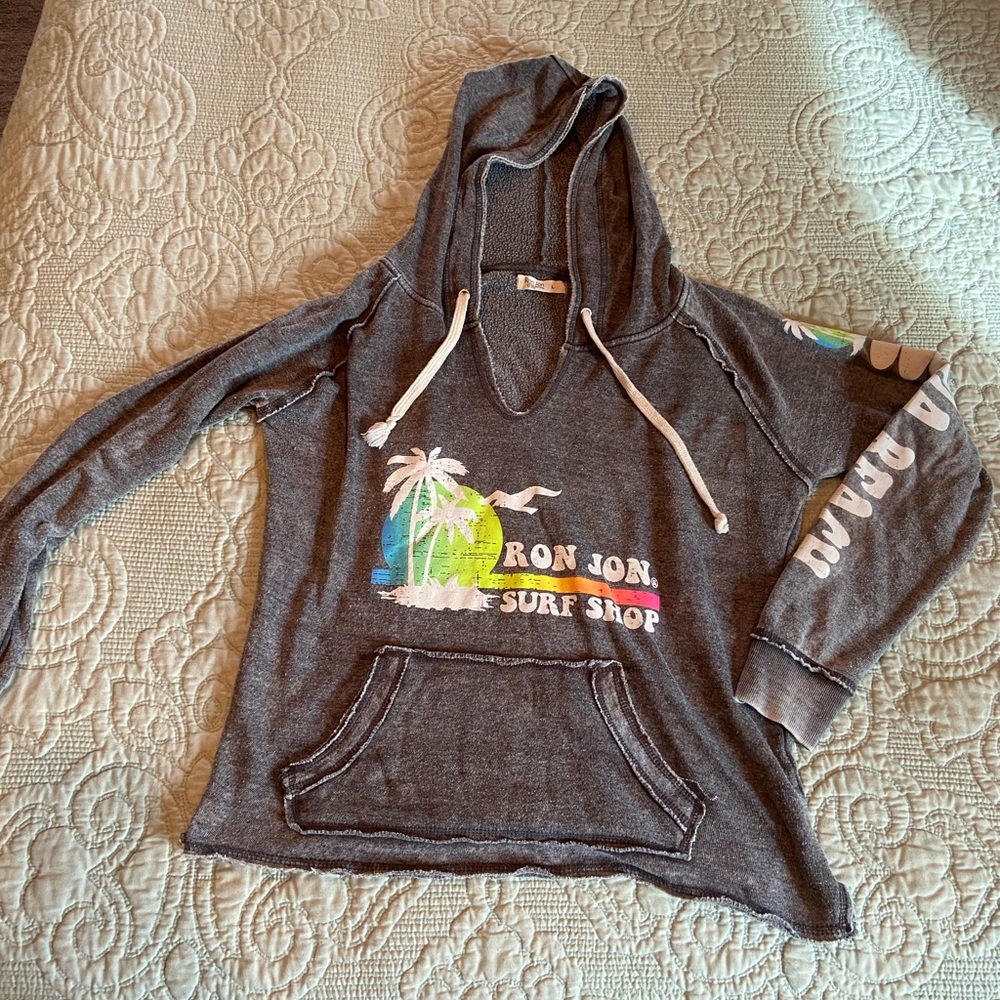 Ron Jon surf shop pull over hoodie sweatshirt vibrant colors